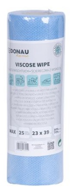 Törlőkendő, univerzális, 25 db, 23x39cm, DONAU "Home", kék