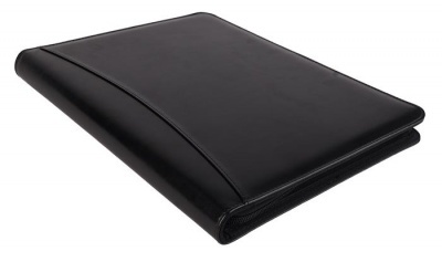 Konferencia mappa, A4, műbőr, számológéppel, fekete