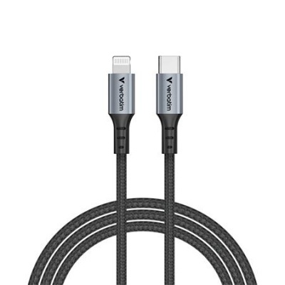 USB kábel, USB-C - Lightning (Apple), 1,2m, VERBATIM, fekete