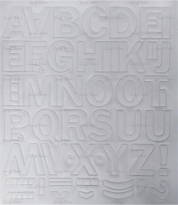 Öntapadós matrica, 3 cm-es, betűlap, fehér