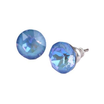Fülbevaló, színjátszó kék opál SWAROVSKI® kristállyal, 8 mm, ART CRYSTELLA®