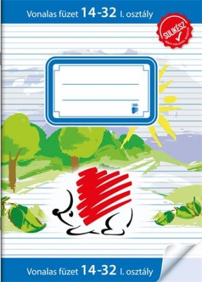 Füzet, tűzött, A5, vonalas, 32 lap, 1. osztály, ICO "Süni Sulikész", "14-32"