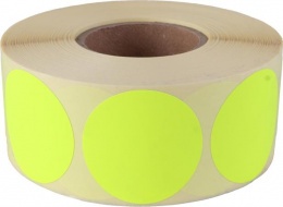 Etikett, 38 mm kör, 1000 etikett/tekercs, citromsárga